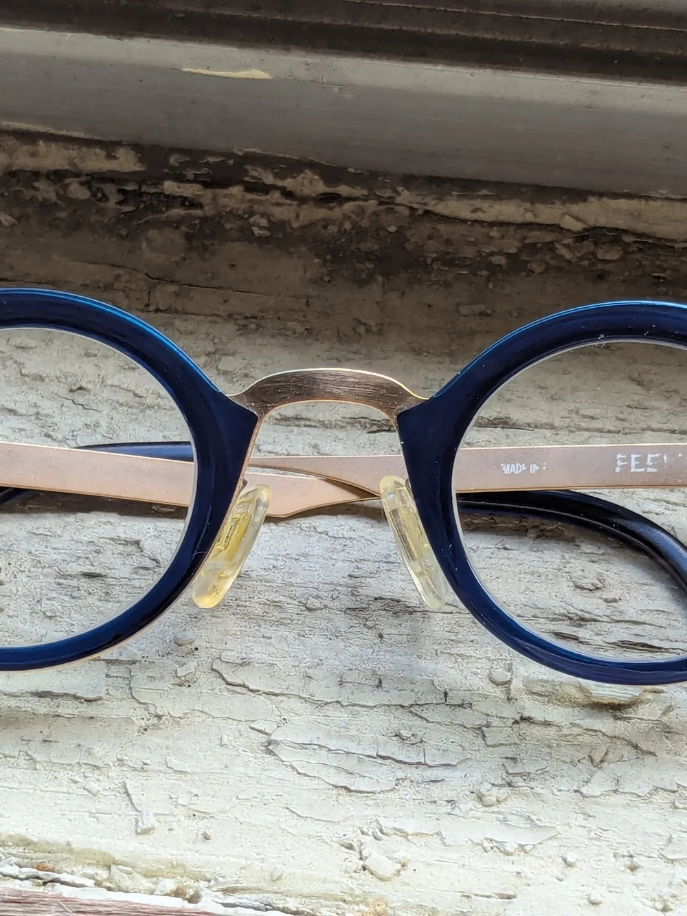 Gold and Blue Women's Eyeglass Frames